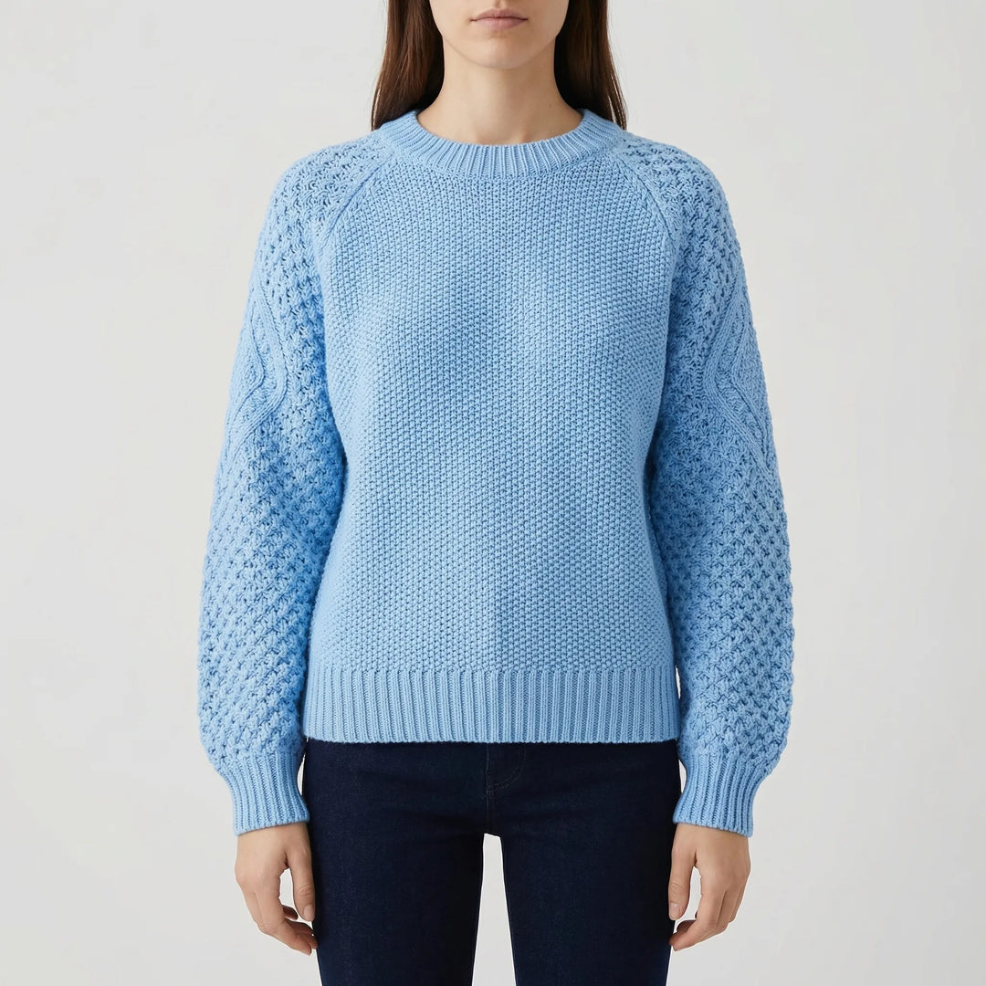 Cozlette - Crew Neck Relaxed Knit Pullover