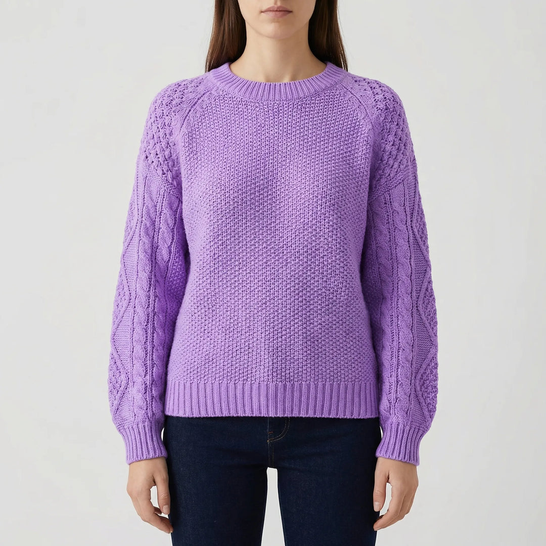 Cozlette - Crew Neck Relaxed Knit Pullover