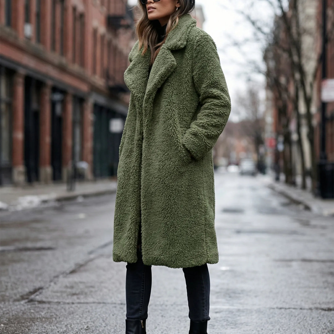 Cozyven - Long Open-Front Teddy Coat