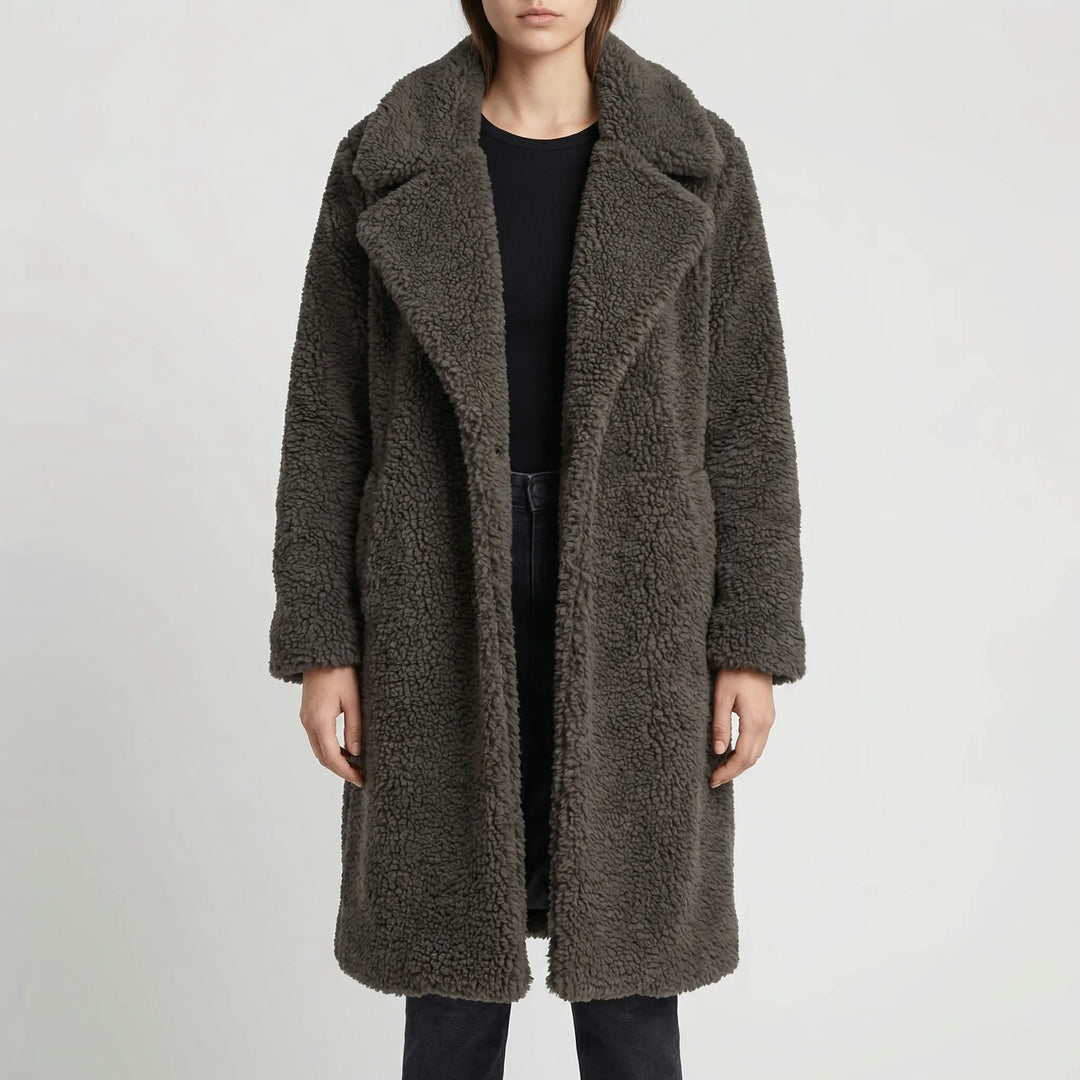 Cozyven - Long Open-Front Teddy Coat