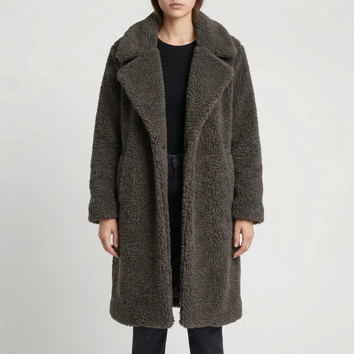 Cozyven - Long Open-Front Teddy Coat
