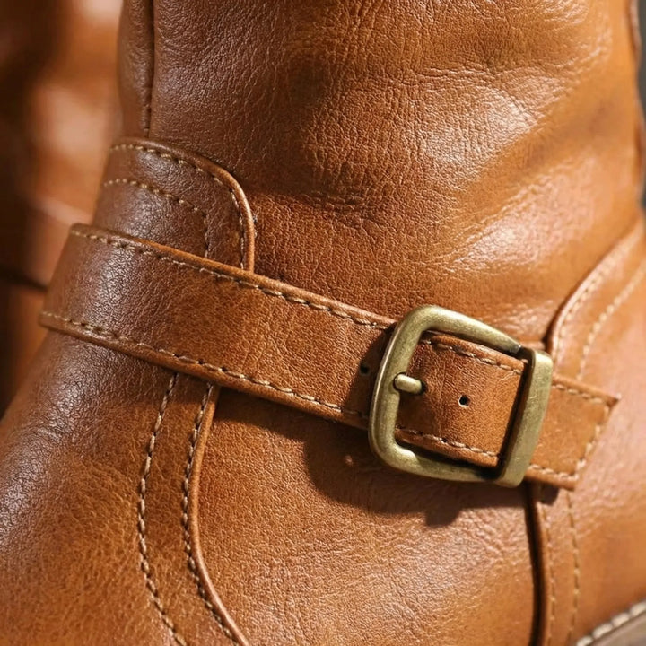 Crestiva - Knee-High Riding Boot With Buckle Detail