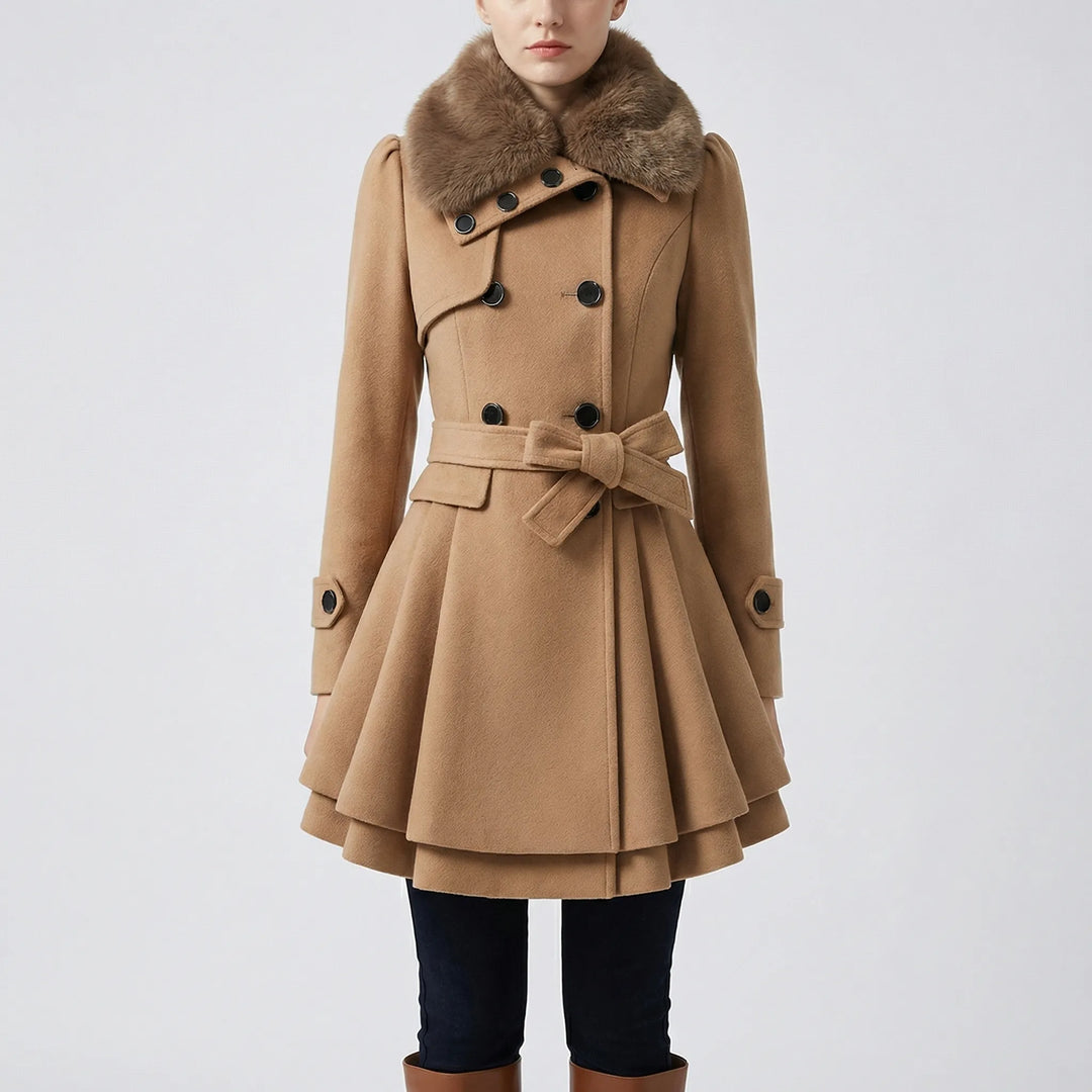 Crestwyn - Double-Breasted Belted Winter Coat