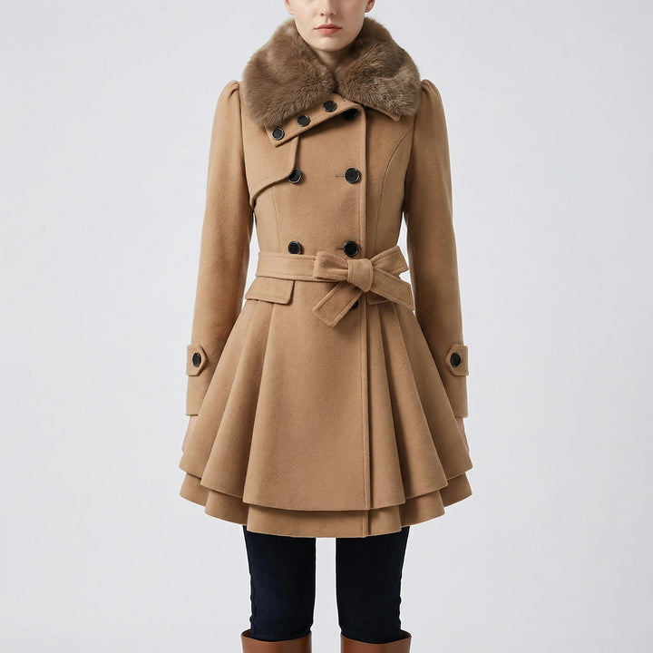 Crestwyn - Double-Breasted Belted Winter Coat
