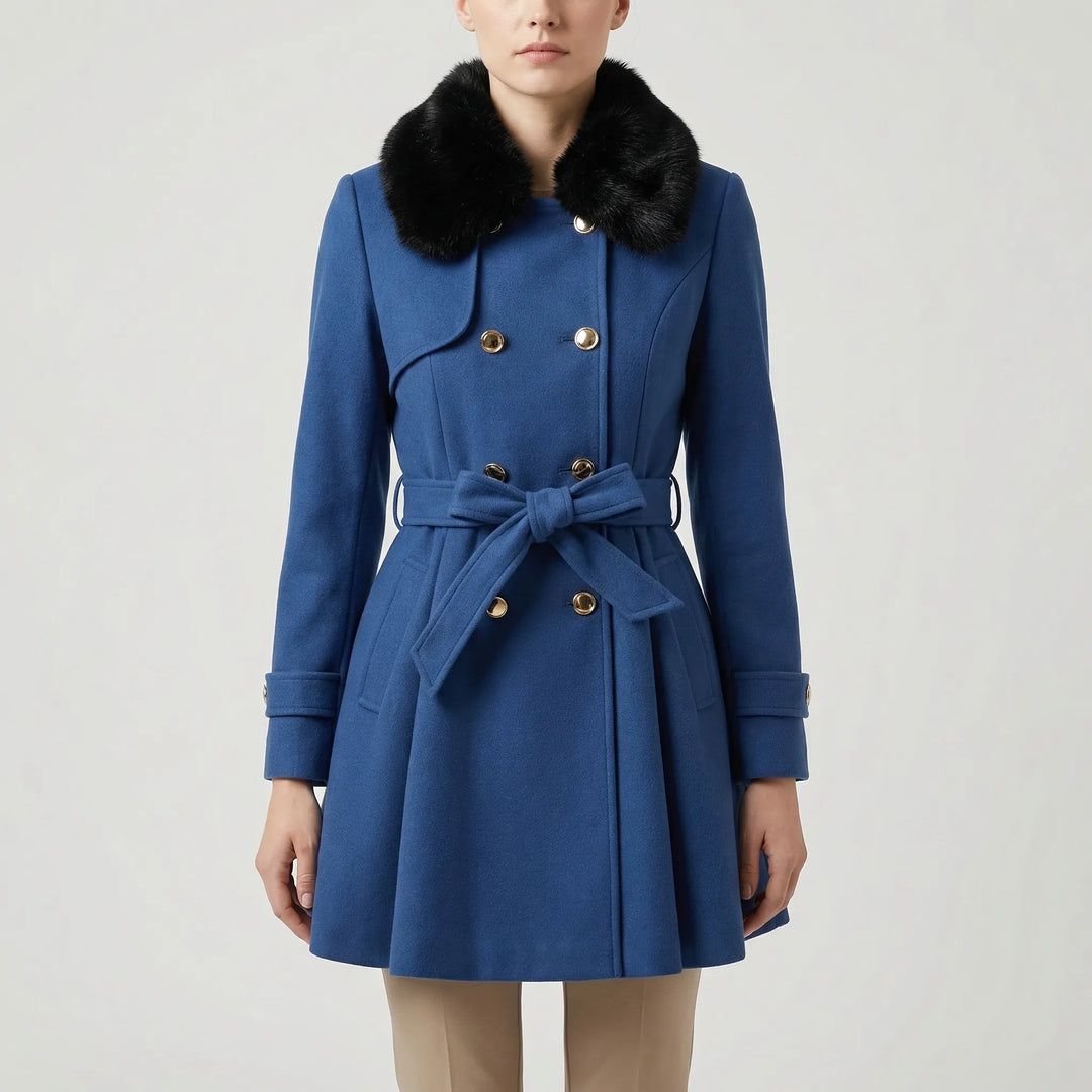 Crestwyn - Double-Breasted Belted Winter Coat