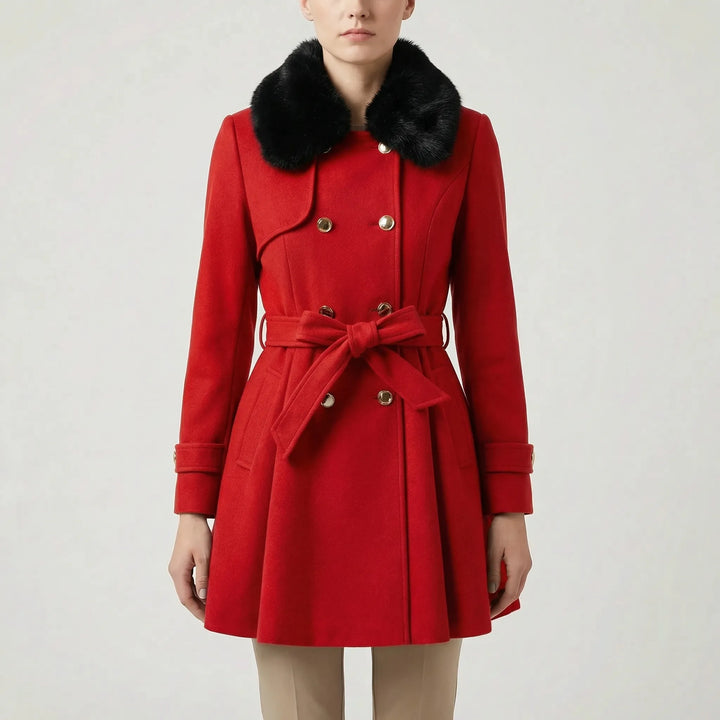 Crestwyn - Double-Breasted Belted Winter Coat
