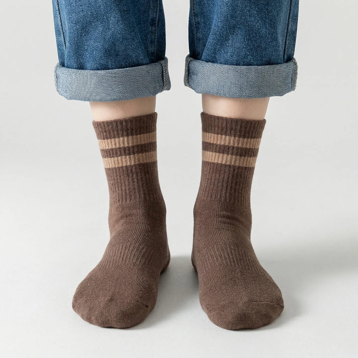 Crewvara - Striped Crew Length Women's Socks