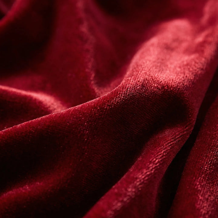 Crimvelle - Long-Sleeve Velvet-Effect Maxi Dress