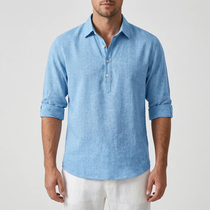 Crispano - Long Sleeve Collared Pullover Shirt