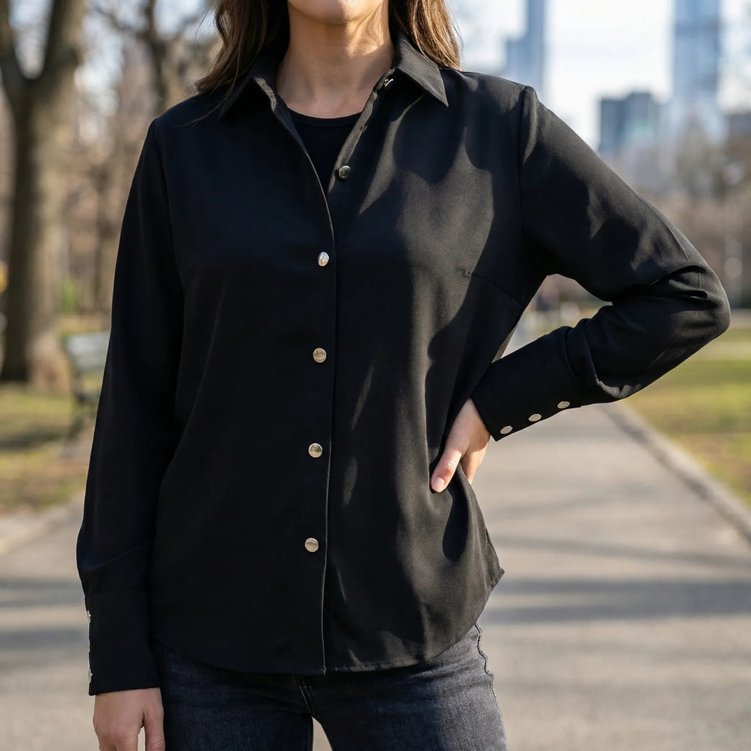 Crispelle - Padded Button-Front Shirt For Women