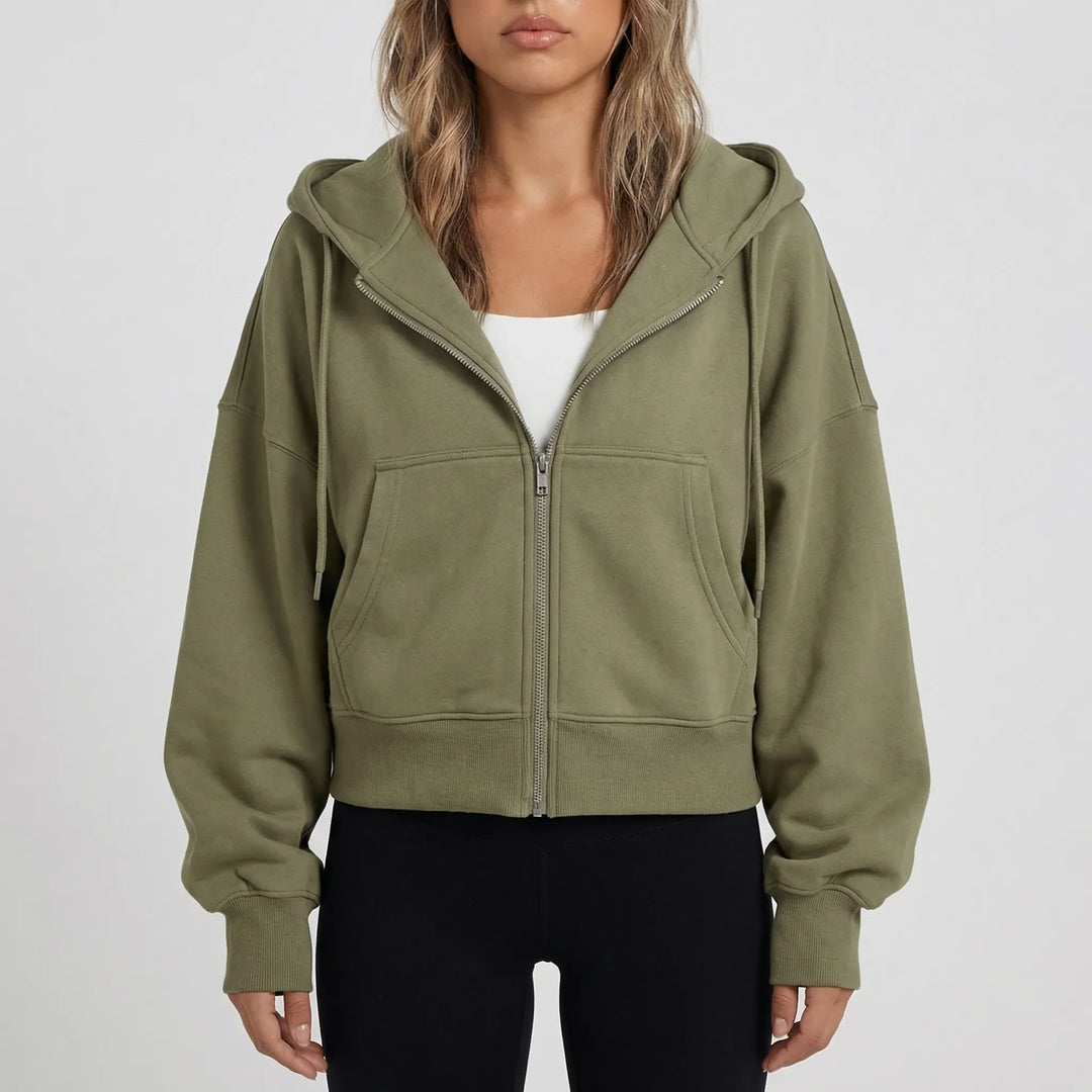 Croplyx - Cropped Zip-Up Hoodie For Women