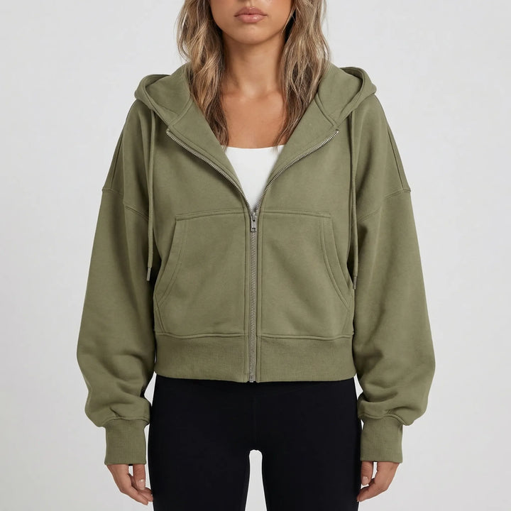 Croplyx - Cropped Zip-Up Hoodie For Women