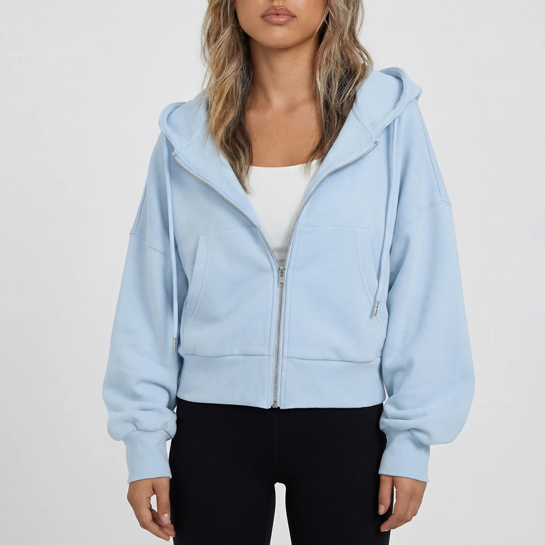 Croplyx - Cropped Zip-Up Hoodie For Women