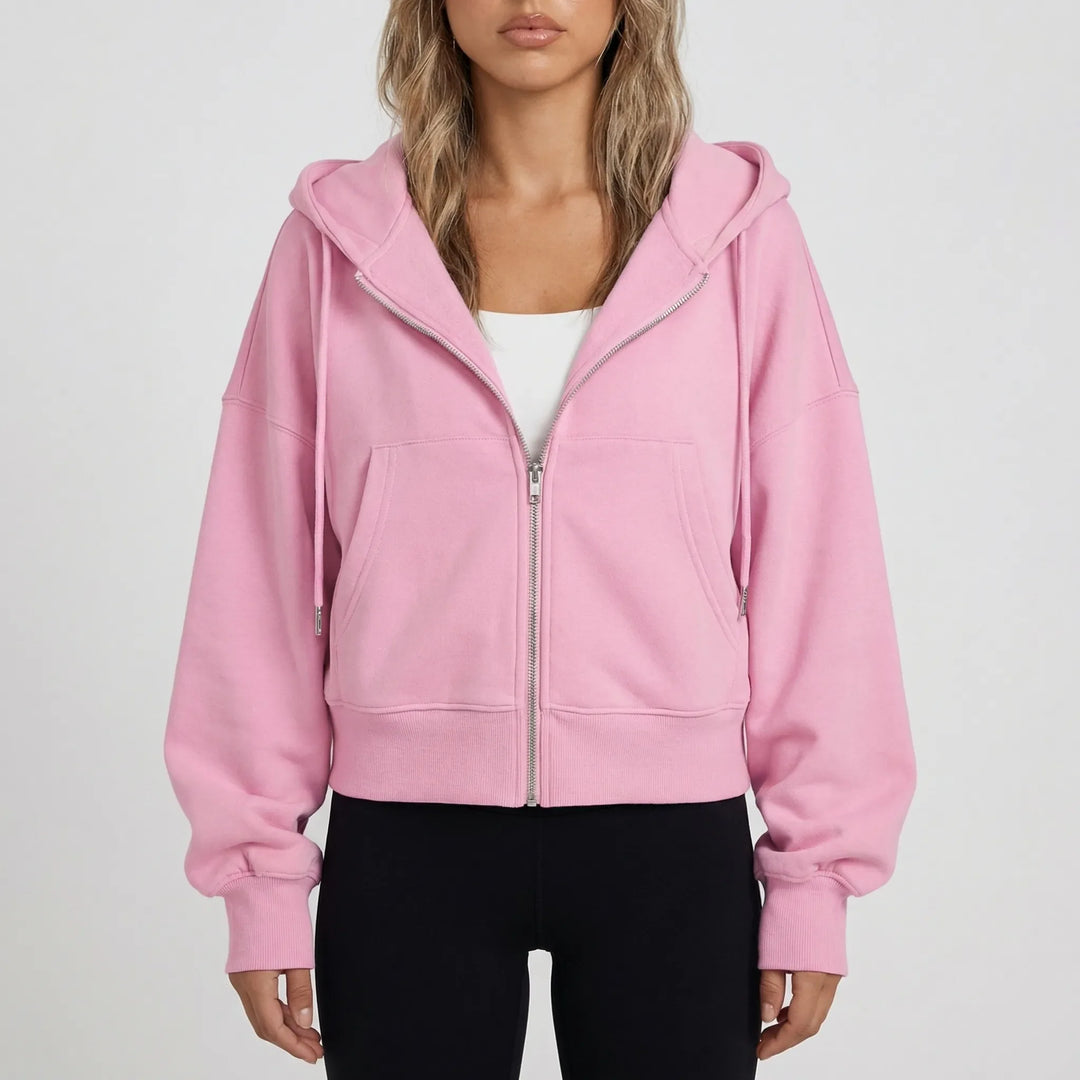 Croplyx - Cropped Zip-Up Hoodie For Women