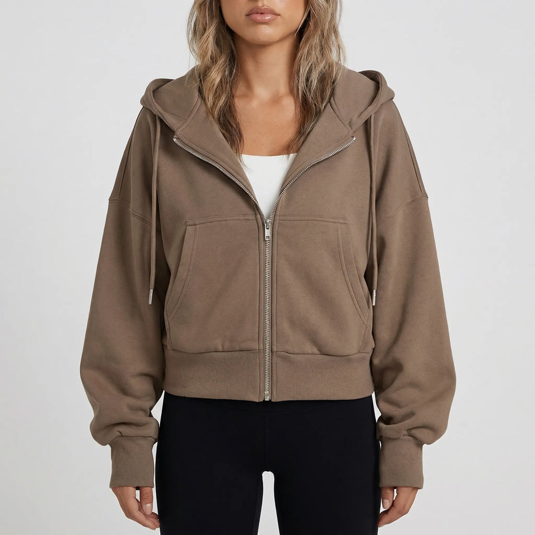 Croplyx - Cropped Zip-Up Hoodie For Women