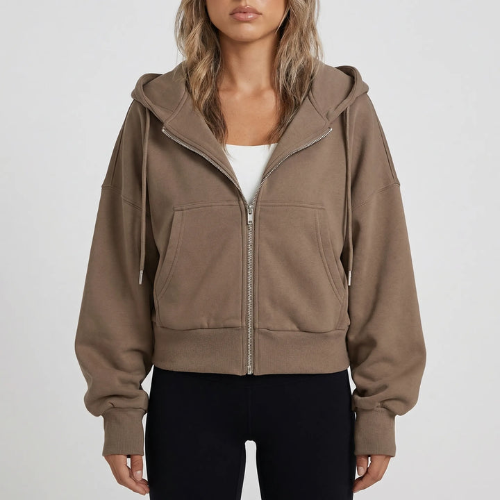 Croplyx - Cropped Zip-Up Hoodie For Women