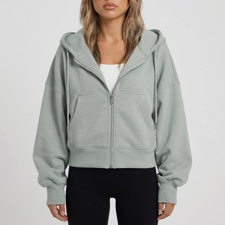 Croplyx - Cropped Zip-Up Hoodie For Women