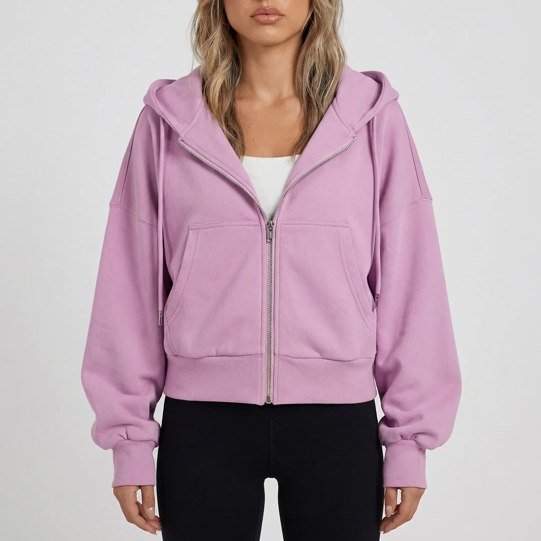 Croplyx - Cropped Zip-Up Hoodie For Women
