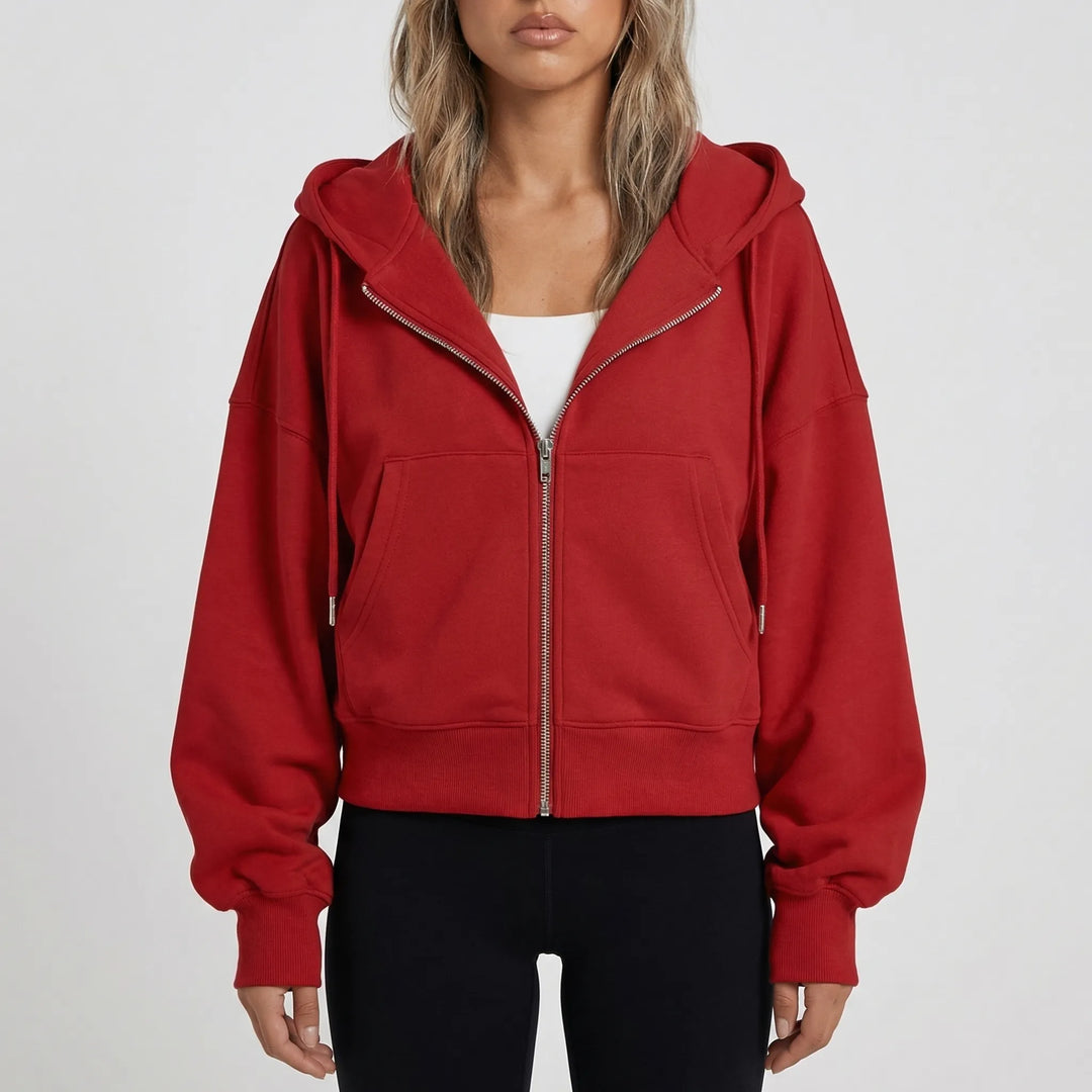 Croplyx - Cropped Zip-Up Hoodie For Women