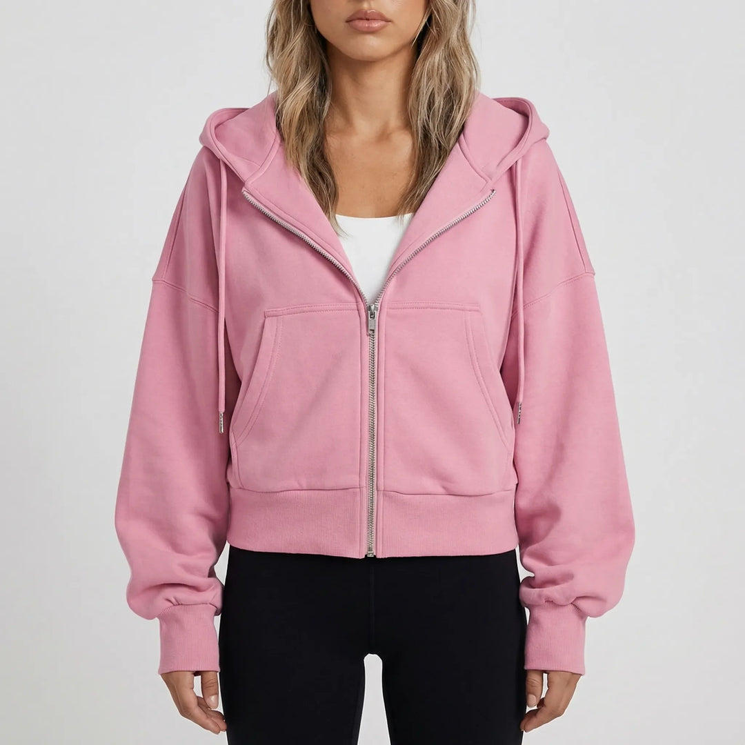 Croplyx - Cropped Zip-Up Hoodie For Women