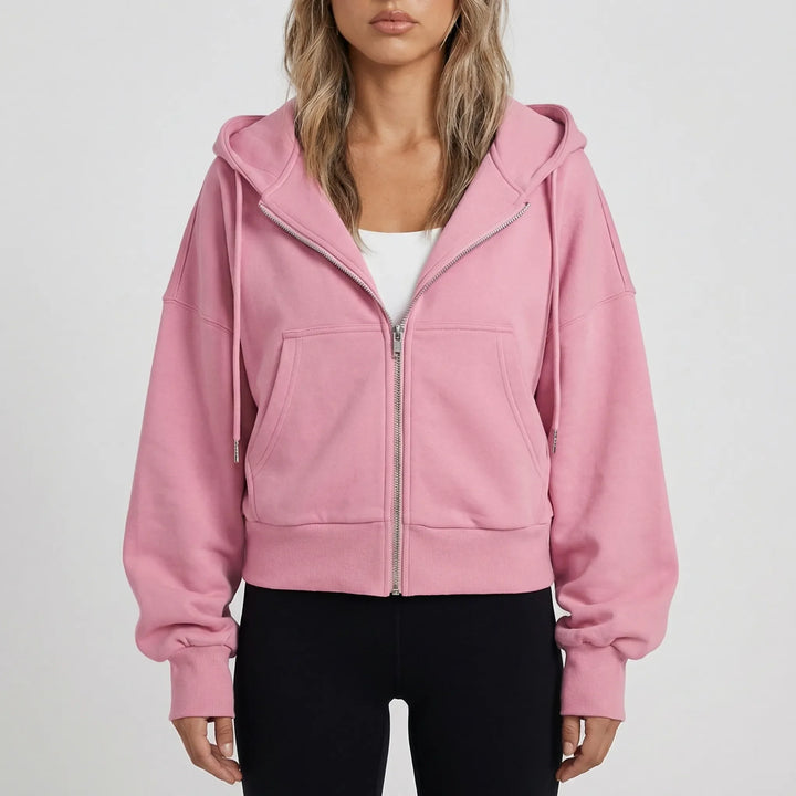 Croplyx - Cropped Zip-Up Hoodie For Women