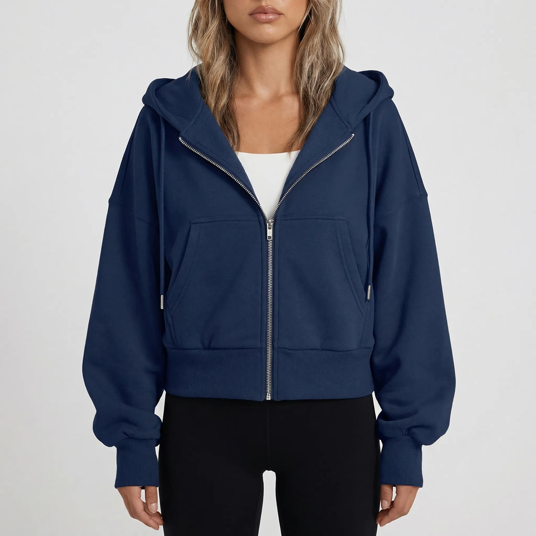Croplyx - Cropped Zip-Up Hoodie For Women