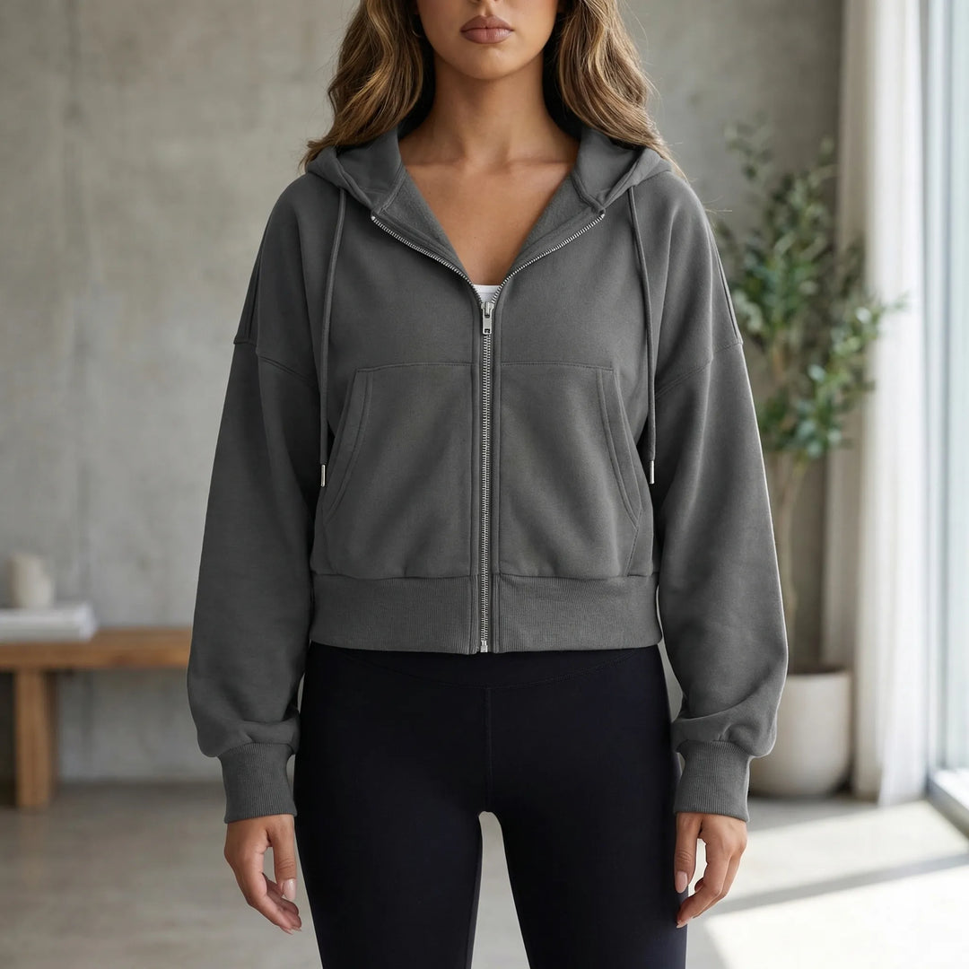 Croplyx - Cropped Zip-Up Hoodie For Women