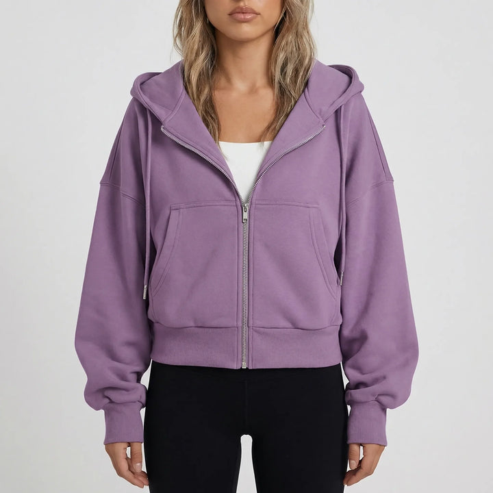 Croplyx - Cropped Zip-Up Hoodie For Women