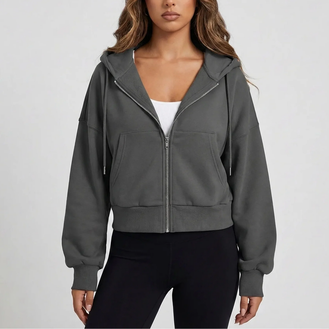 Croplyx - Cropped Zip-Up Hoodie For Women