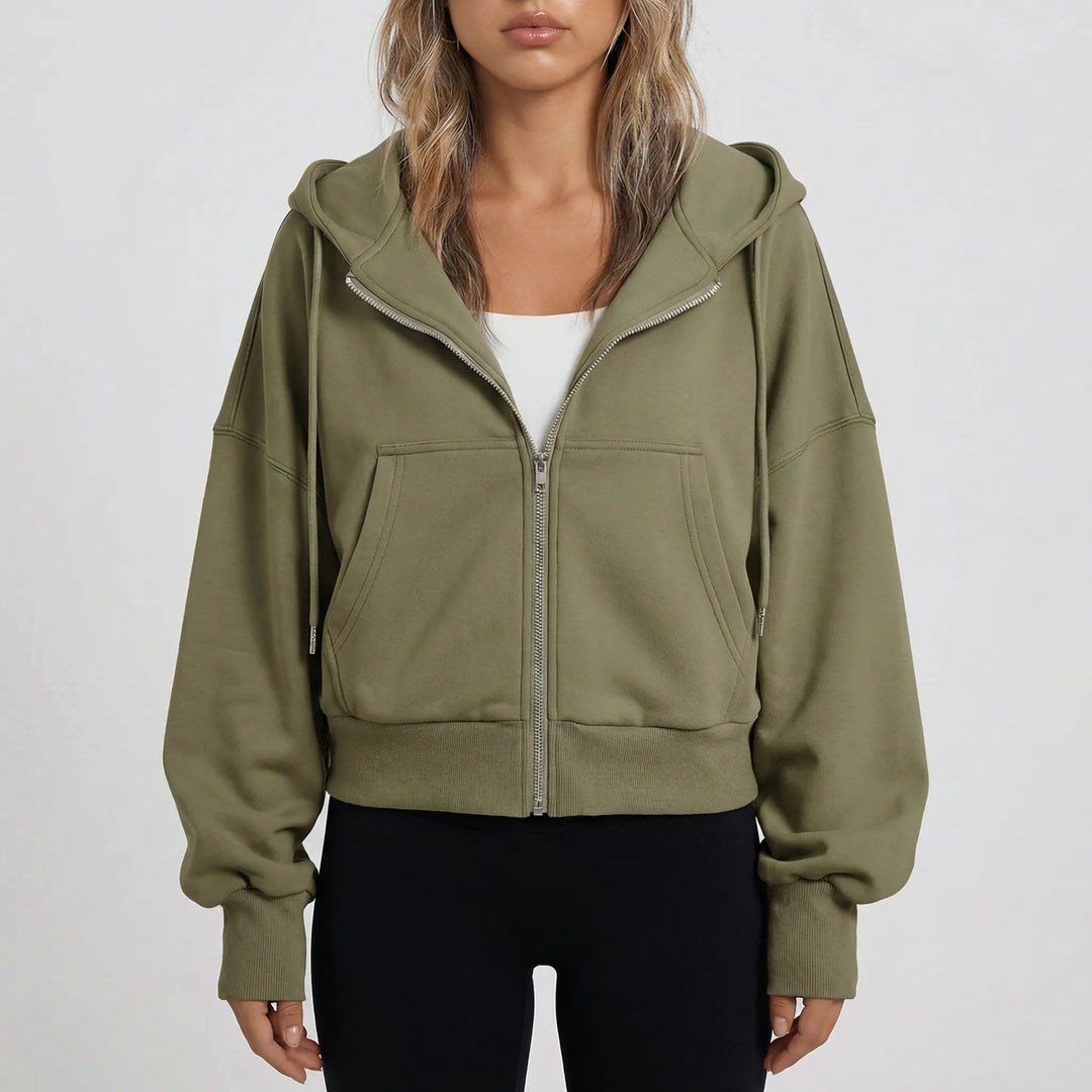 Croplyx - Cropped Zip-Up Hoodie For Women