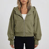 Cropped Zip-Up Jacka För Kvinnor