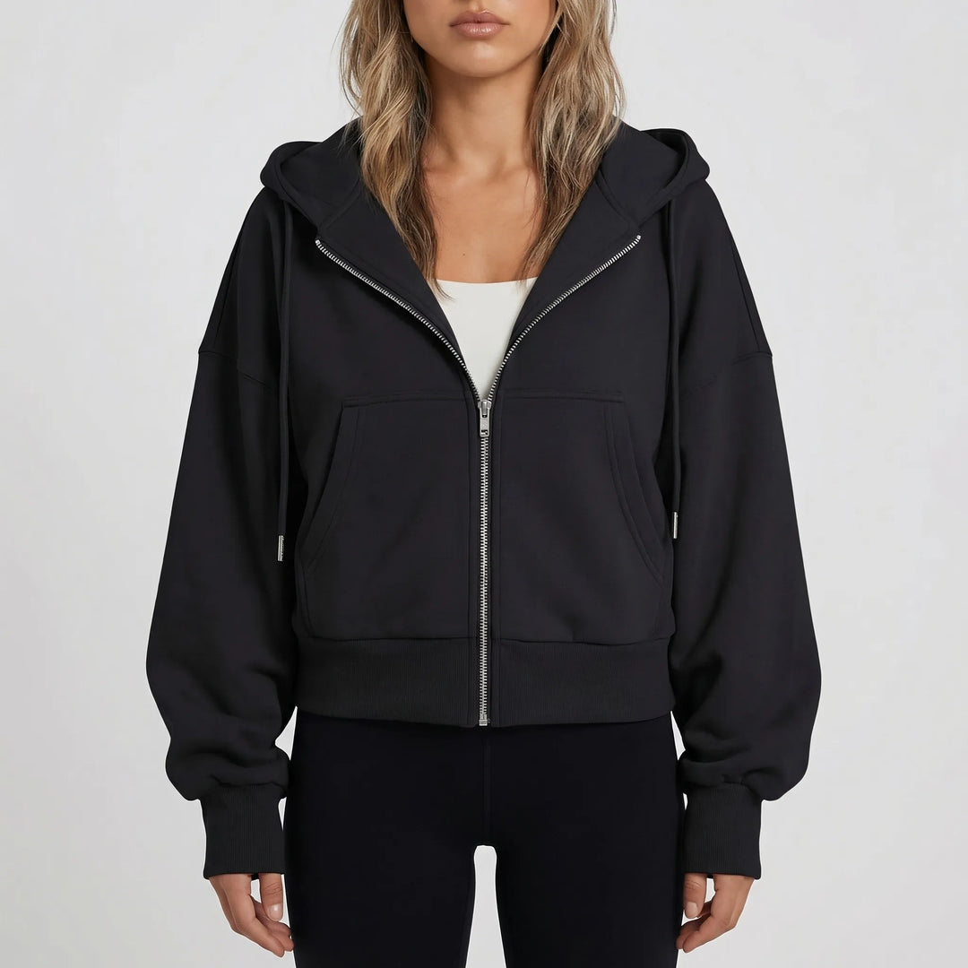 Croplyx - Cropped Zip-Up Hoodie For Women