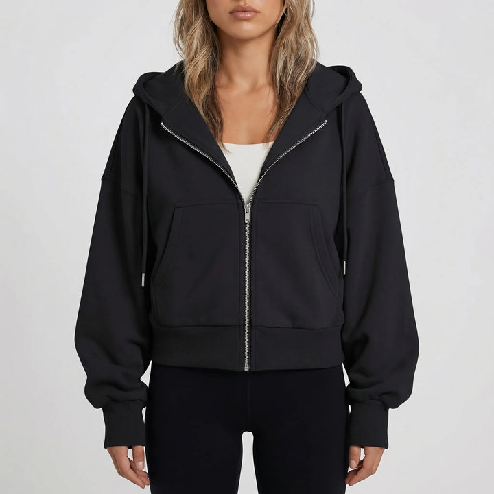 Croplyx - Cropped Zip-Up Hoodie For Women