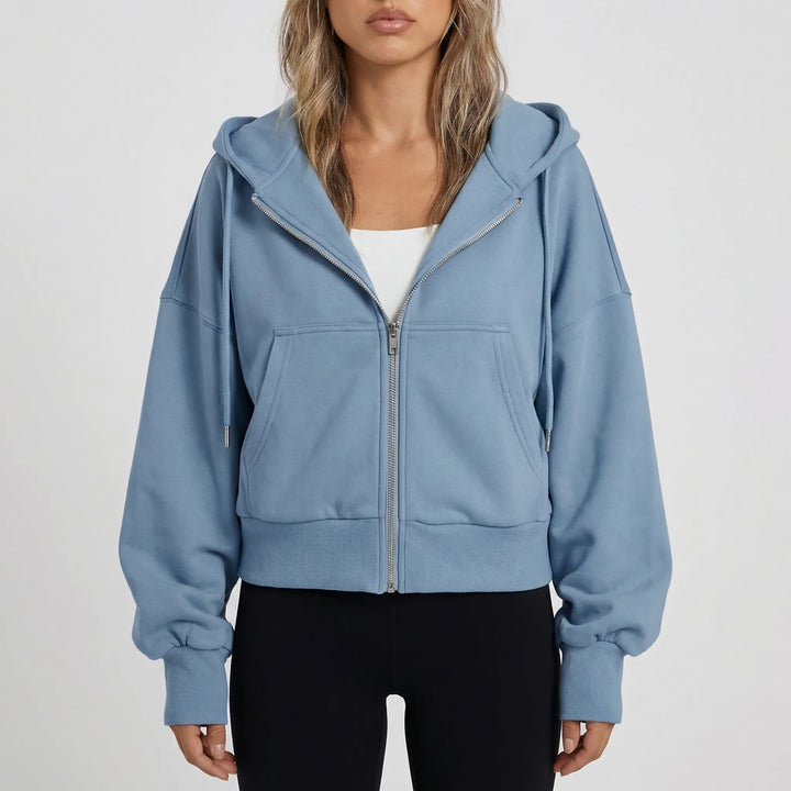 Croplyx - Cropped Zip-Up Hoodie For Women