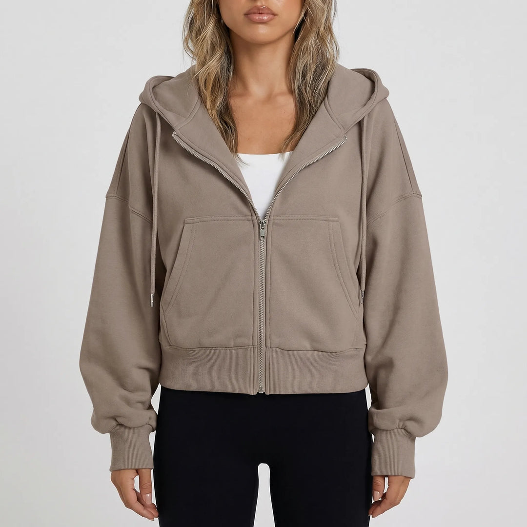 Croplyx - Cropped Zip-Up Hoodie For Women