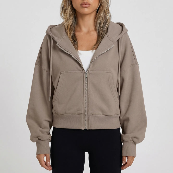 Croplyx - Cropped Zip-Up Hoodie For Women