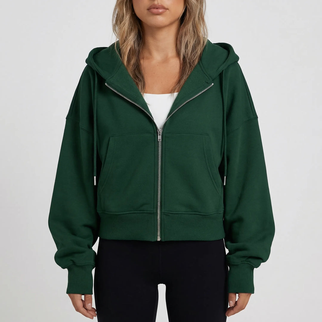 Croplyx - Cropped Zip-Up Hoodie For Women