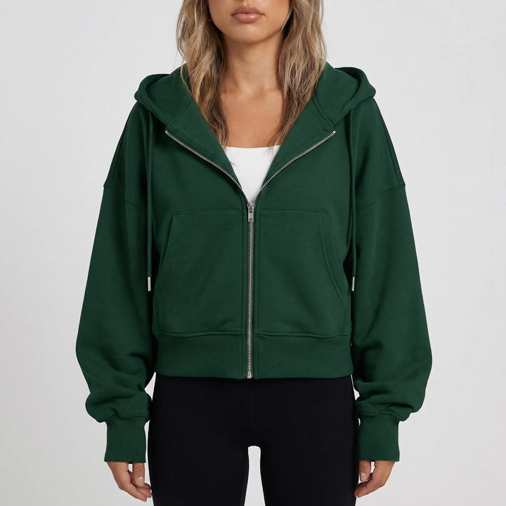 Croplyx - Cropped Zip-Up Hoodie For Women