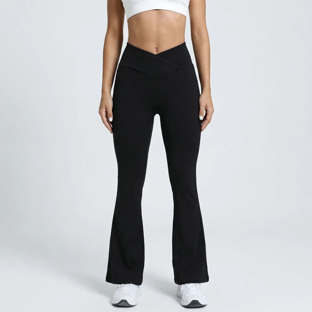 Crossvella - High-Waisted Flare Leg Leggings