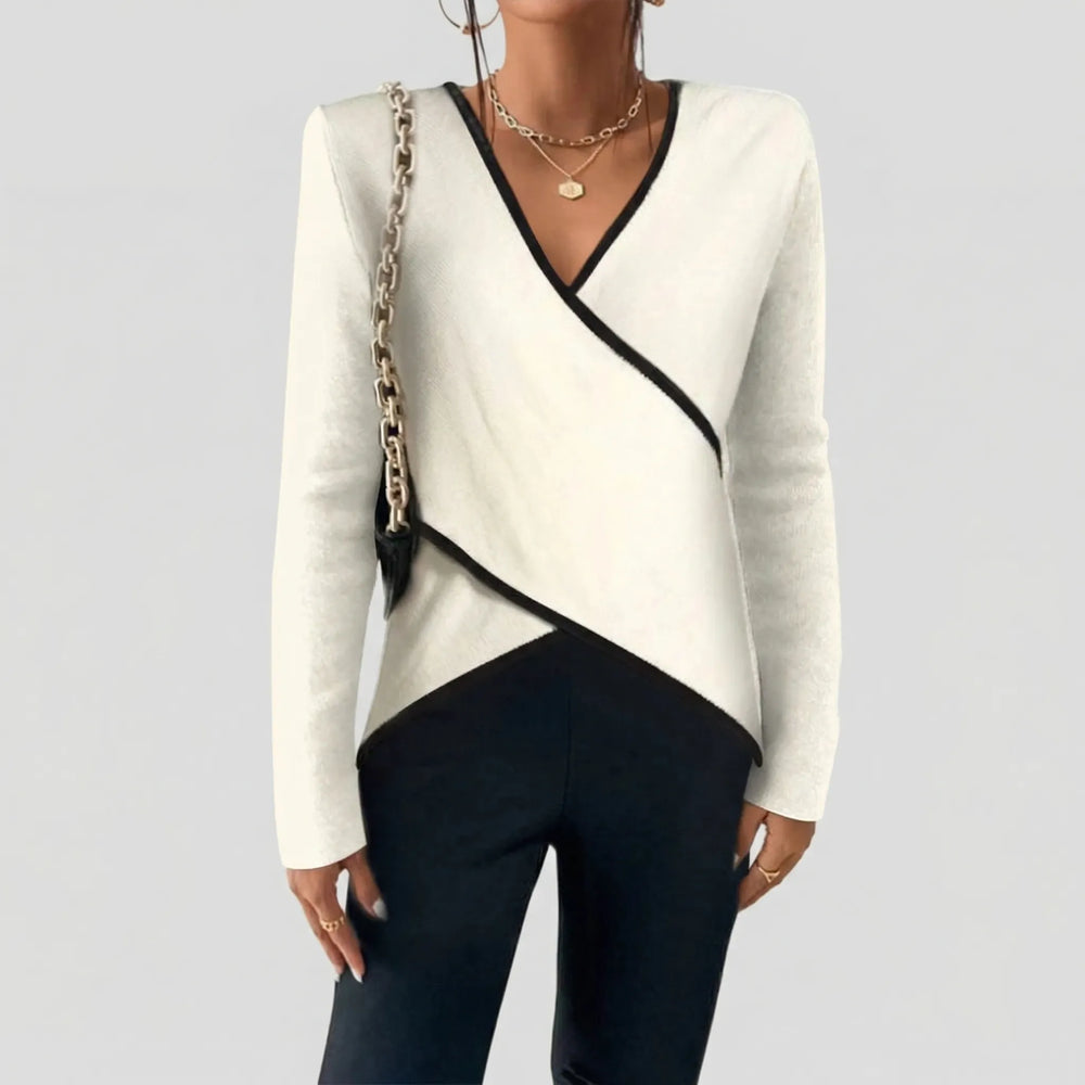 Crosswyn - Crossover V-Neck Knit Sweater