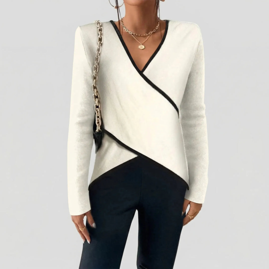 Crosswyn - Crossover V-Neck Knit Sweater