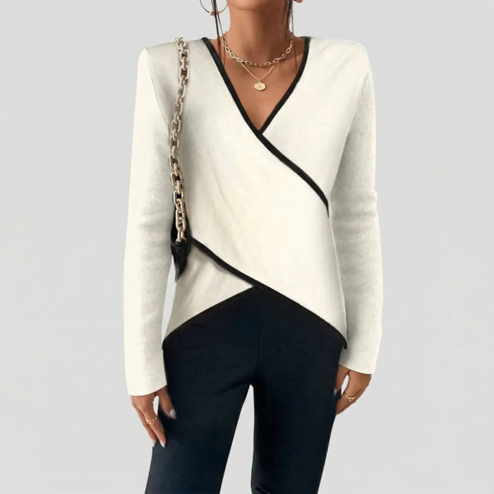 Crosswyn - Crossover V-Neck Knit Sweater