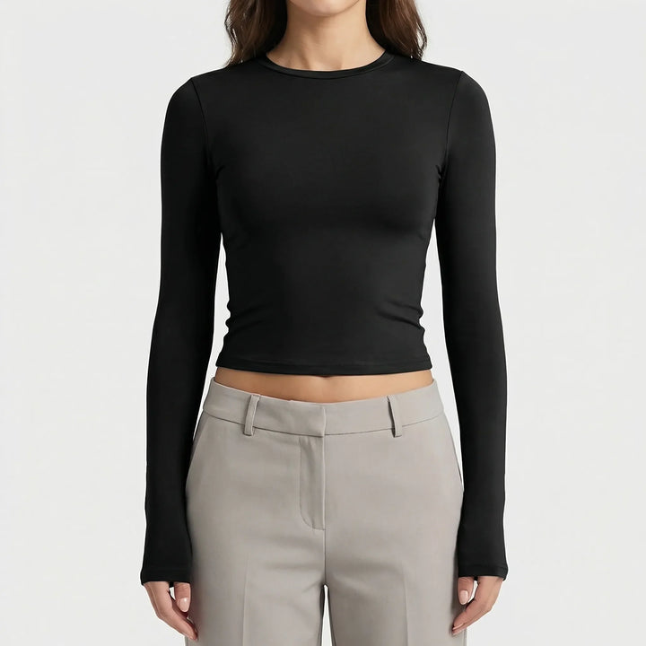 Crovella - Long Sleeve Cropped Tee