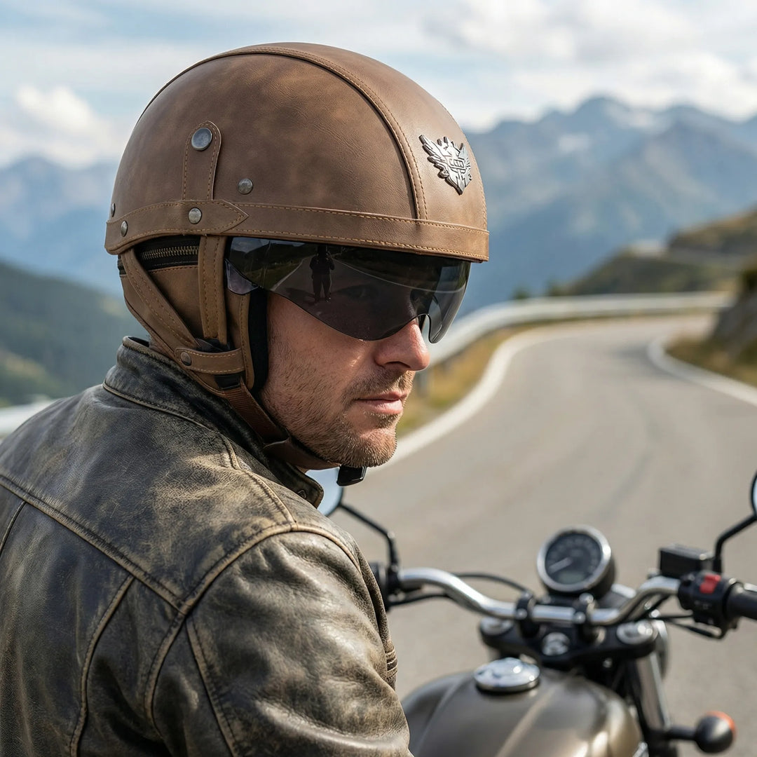 Cruisvik - DOT-Certified Vintage Half Helmet