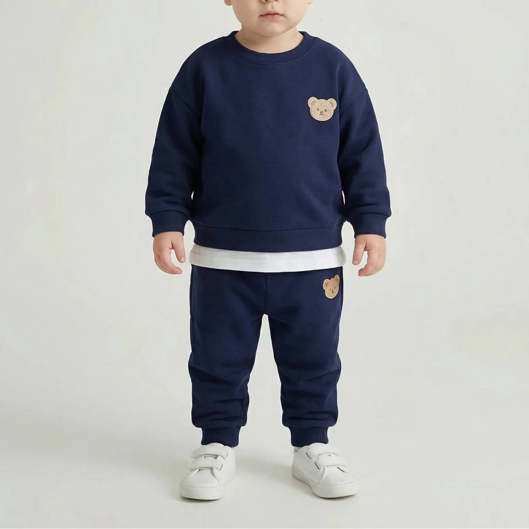 Cublyn - Bear Patch Toddler Sweatshirt Set