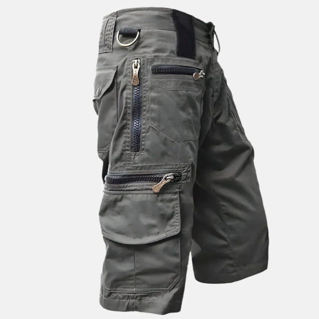 Knälång Passform Cargo Shorts för Män