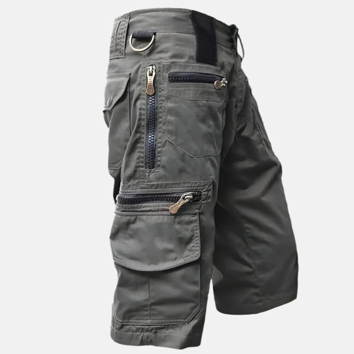 Knälång Passform Cargo Shorts för Män