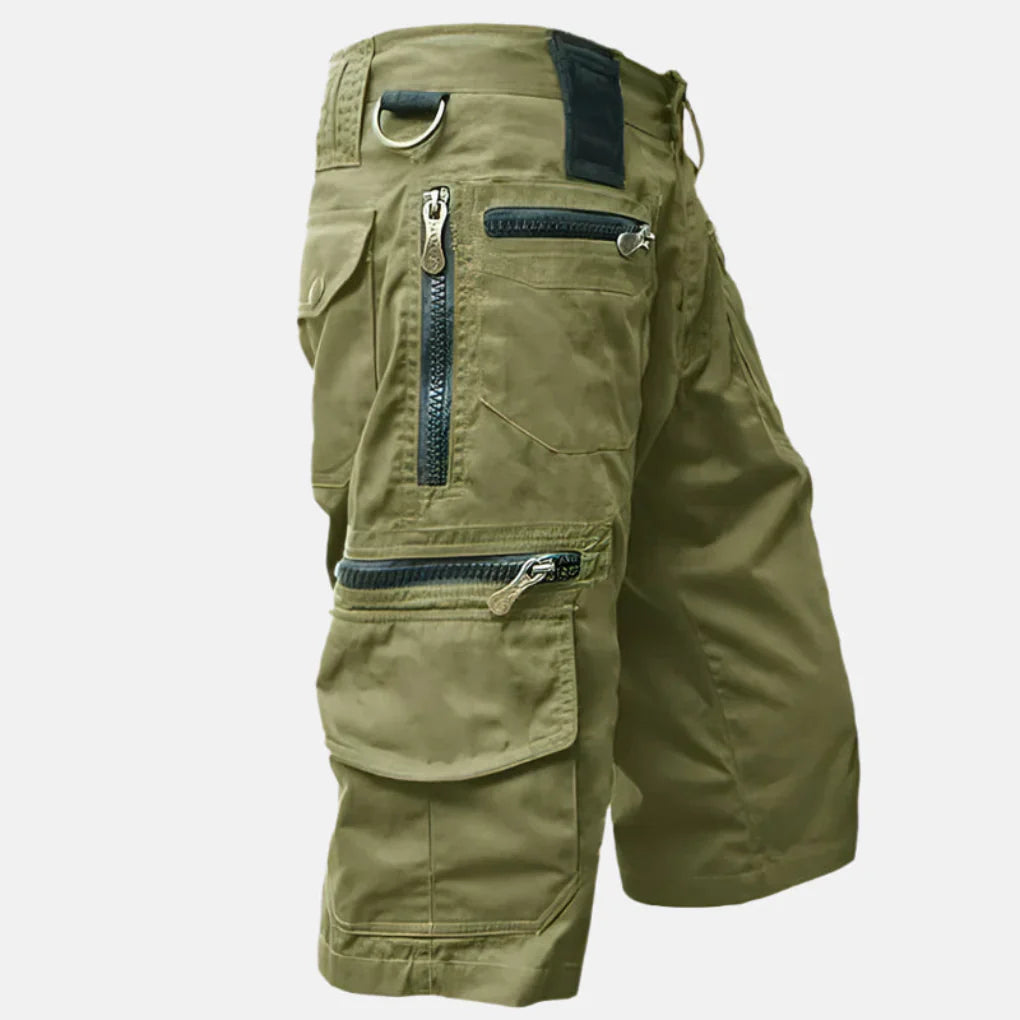 Knälång Passform Cargo Shorts för Män