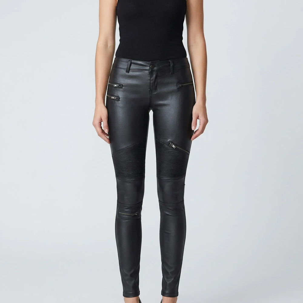 Darklyn - Slim Fit Faux-Leather Moto Pants