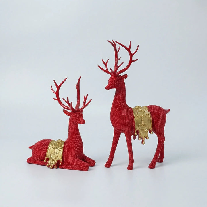 Deerova - Paired Reindeer Figurine Set